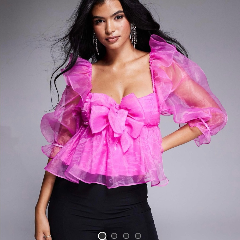 ASOS Luxe Organza Babydoll Top
